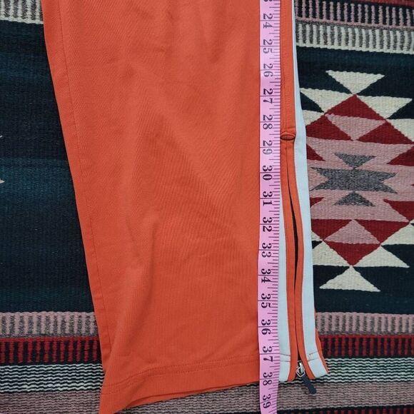 Vintage 90s Y2K Abercrombie and Fitch Orange Track Pants Sz S Straight Leg Zip - Picture 6 of 7